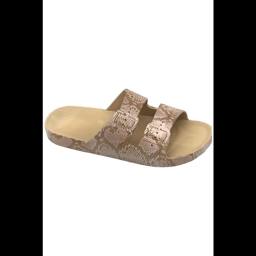Freedom Moses Slide Sandals The Animals Khaki  Viper Sands - Medium